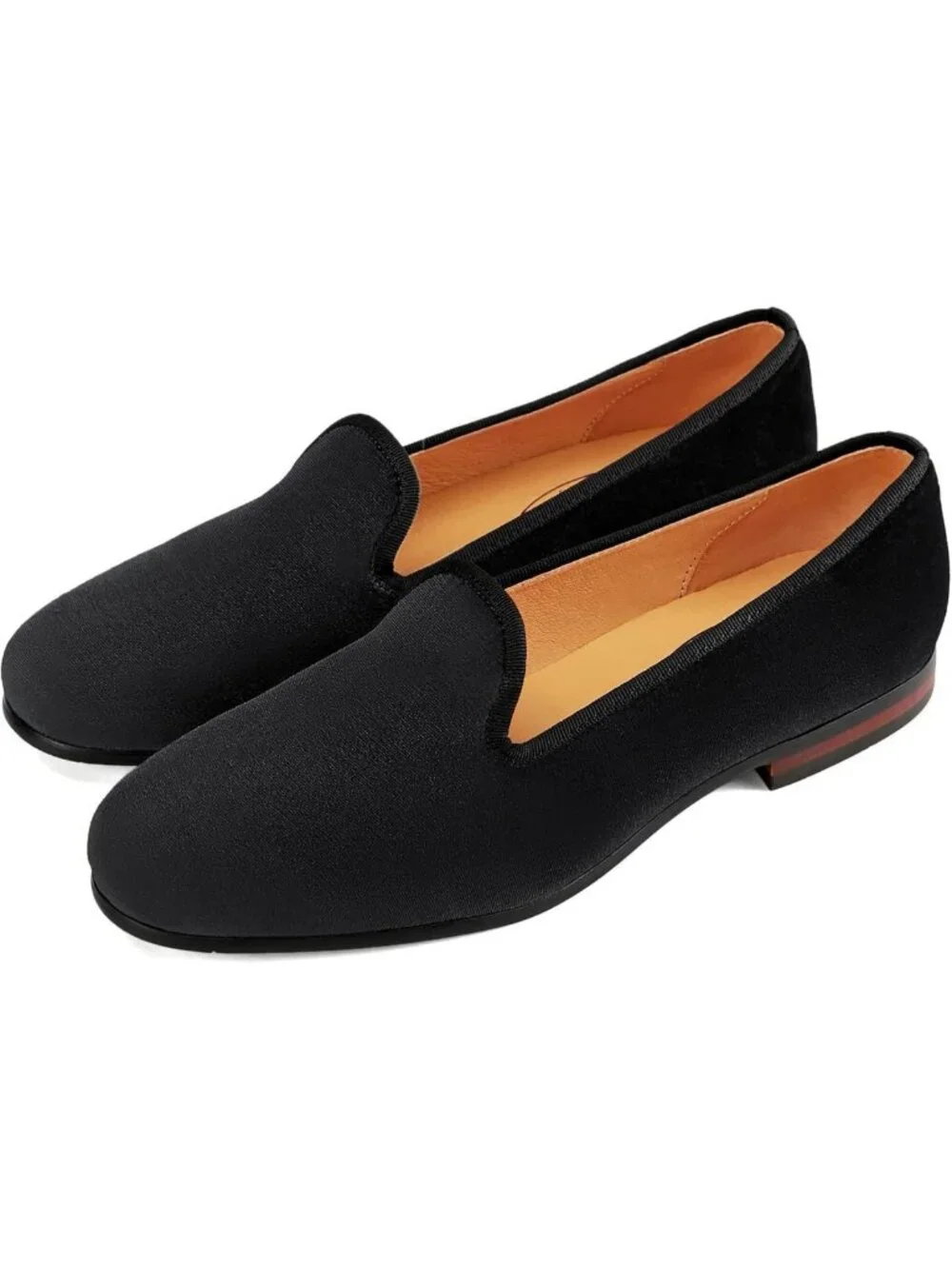 Stylish Men's Velvet Slip-On Loafers with Embroidery | Tuxedo Dress Shoes